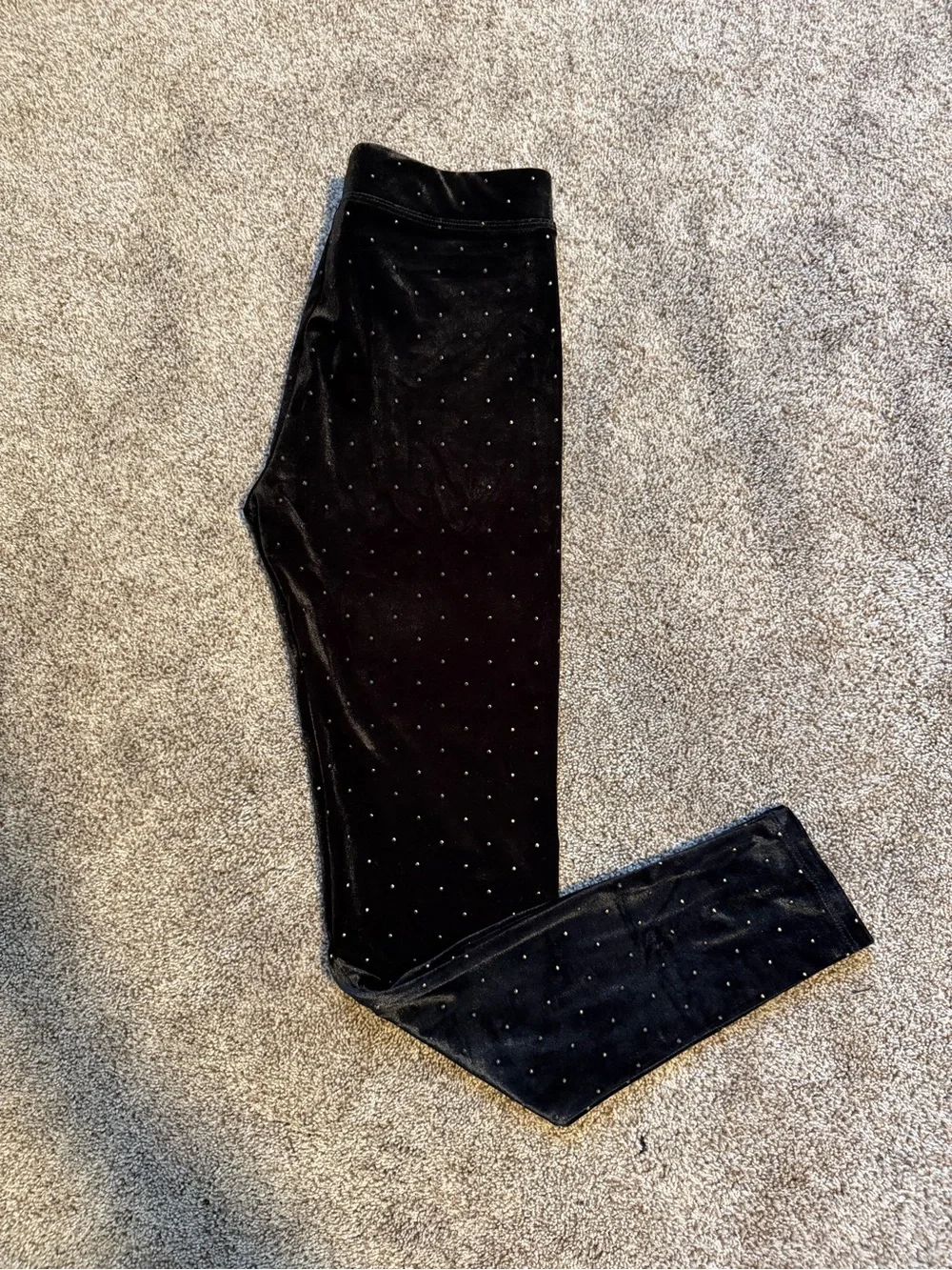 J. Crew Girls' stretch velvet studded leggings